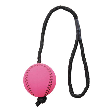 Palla da baseball rosa su corda