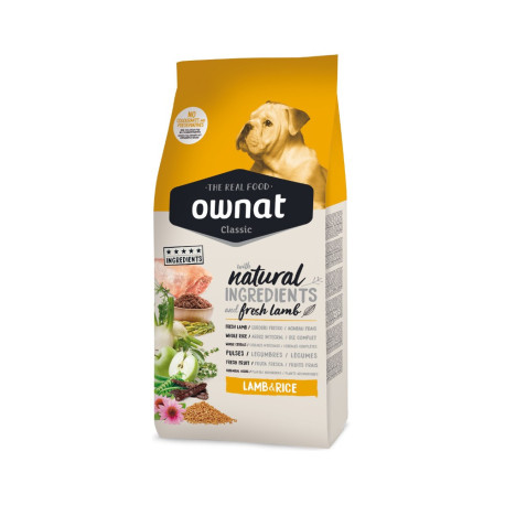 OWNAT Classic Cordero y Arroz para perro adulto con cordero y arroz 4kg