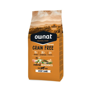 OWNAT PRIME Grain Free Adult sans céréales à l'agneau pour chien adulte 12kg