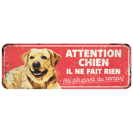 Panneau d'avertissement pour labrador - 40x13x0,3cm