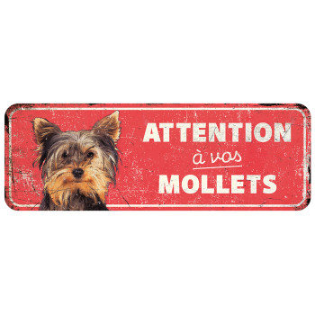 Panneau d'avertissement pour terrier - 40x13x0,3cm