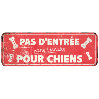 Panneau d'avertissement pour chiens - 40x13x0,3cm