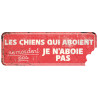 Panneau d'avertissement pour chiens - 40x13x0,3cm