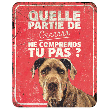 Warning sign for danish dog - 25x20x0,3cm