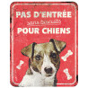 Panneau d'avertissement pour jack russel - 25x20x0,3cm