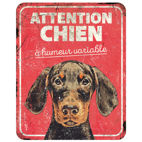 Dobermann waarschuwingsbord - 25x20x0,3cm