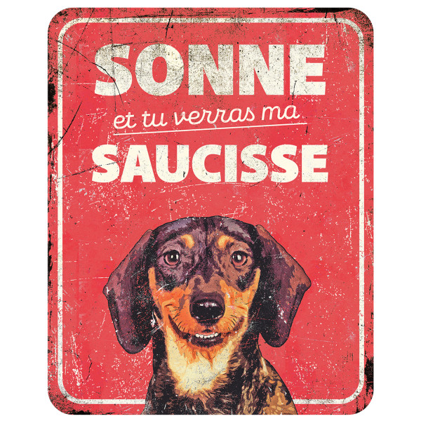 Warning sign for dachshund - 25x20x0,3cm