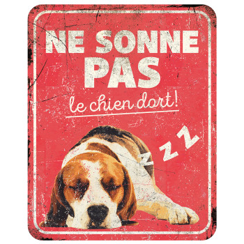 Panneau d'avertissement pour beagle - 25x20x0,3cm