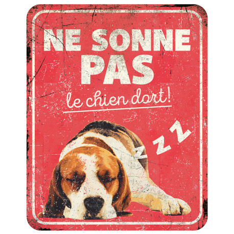 Panneau d'avertissement pour beagle - 25x20x0,3cm