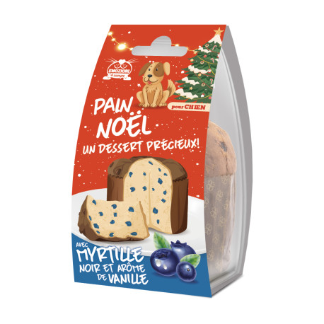 Mini "Pain de Noël" pour chiens - Goût Myrtille - 1pièce