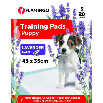 Tapis d'entrainement pady blanc à la lavande pour chiots - S - 20 piéces - Flamingo