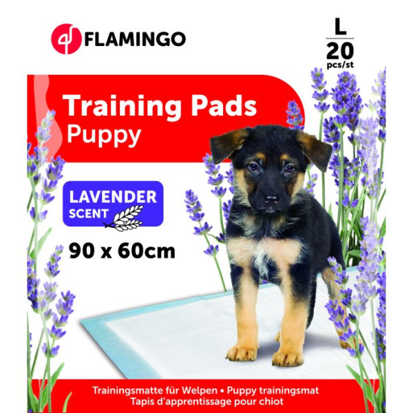 Weiße Lavendel Pady Trainingsmatte für Welpen - L - 20 Stück - Flamingo