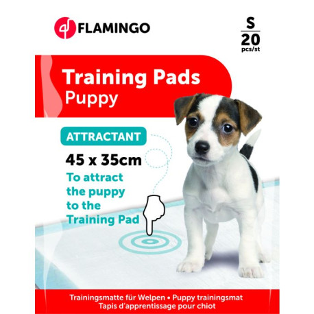 White Pady Training Mat with Puppy Attractant - S - 20 Pieces - Flamingo