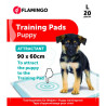 White Pady Training Mat with Puppy Attractant - L - 20 Pieces - Flamingo