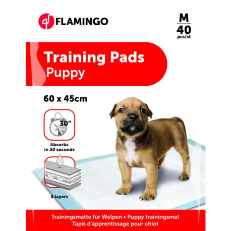 Witte pady puppy trainingsmat - M - 20 stuks - Flamingo