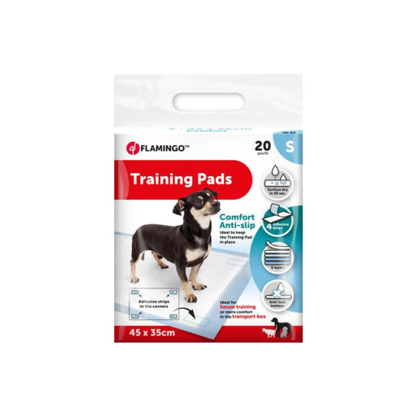 Witte pady comfort trainingsmat voor puppy's - S - 20 stuks - Flamingo