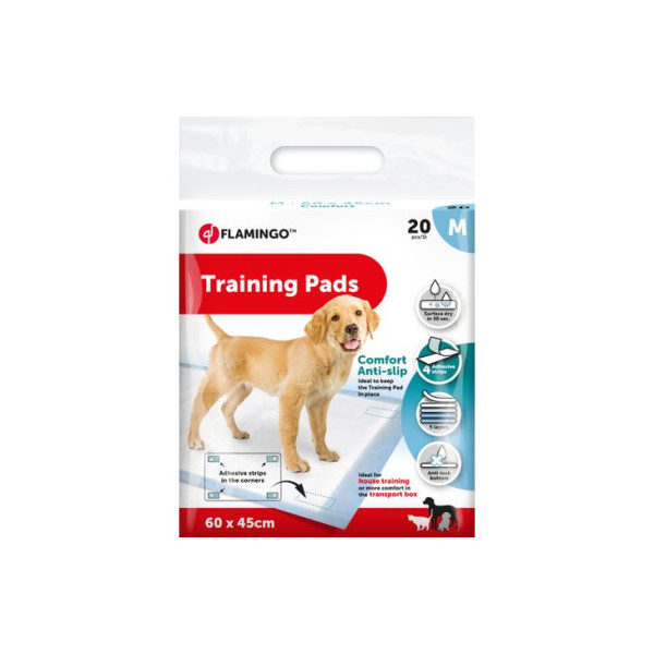 Witte pady comfort trainingsmat voor puppy's - M - 20 stuks - Flamingo