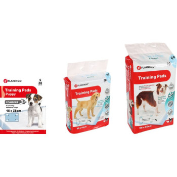 Witte pady comfort trainingsmat voor puppy's - L - 20 stuks - Flamingo