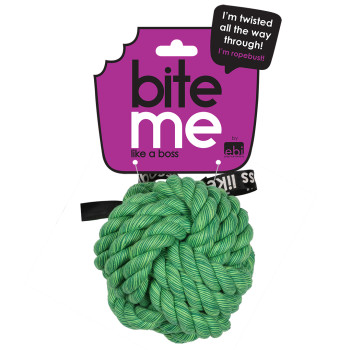 Braided cotton ball for dogs - Ballin - green - 10cm