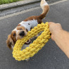 Gevlochten Katoenen Ring voor Honden - Geel - Da Chain - 28cm