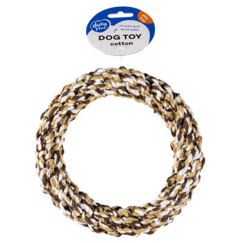 Katoenen ring voor honden - bruin - 14cm