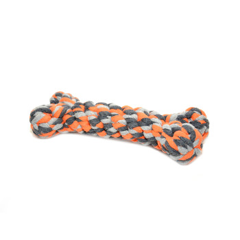 Knochenförmiges Baumwollseil - orange - 23cm