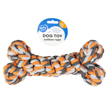 Bone-shaped cotton rope - orange - 23cm