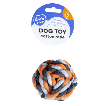 Wattebausch für Hunde - grau/orange - 8cm