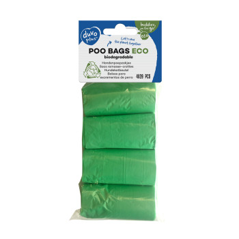 Groene Eco biologisch afbreekbare poepzakjes - 4x20st