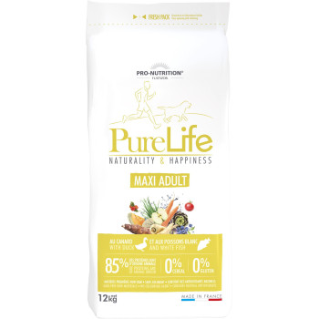 Getreidefreies Trockenfutter für Hunde Maxi Adult Pure Life Flatazor Pro Ernährungsbeutel 12 kg