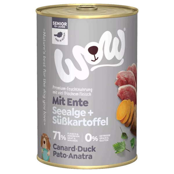 Seniors Canard 400g - Norriture humide pour chiens âgée - Wow