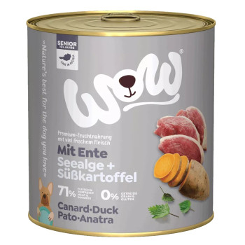 Seniors Pato 800g - Comida húmida para cães idosos - Wow