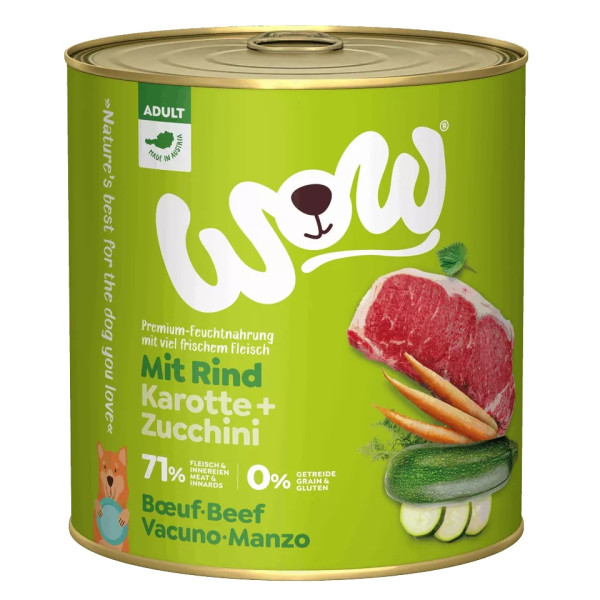 Adulto Manzo 800g - Cibo umido per cani - Wow