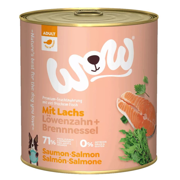 Adult Saumon 800g - Norriture humide pour chiens - Wow