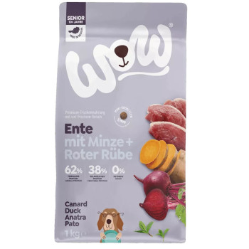 Senior Ente 1kg - Trockenfutter für Hunde für Senioren - Wow