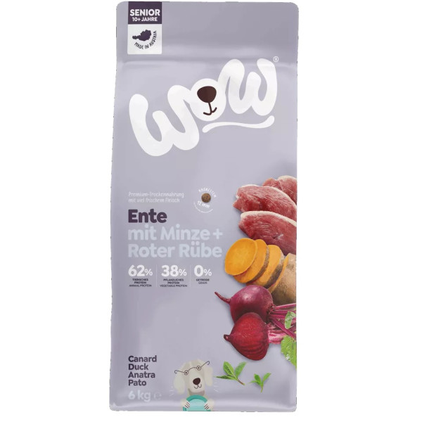 Senior Ente 12kg - Trockenfutter für Hunde Senioren - Wow