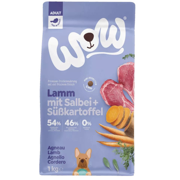 Adult Lamm 1kg - Trockenfutter für Hunde - Wow