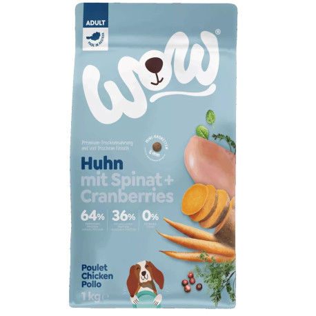 Adult Huhn 1kg - Trockenfutter für Hunde - Wow