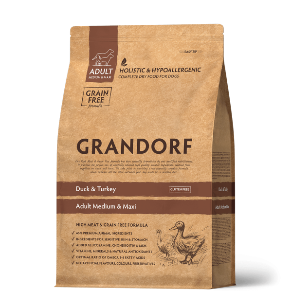 Eend en kalkoen 10kg - Adult Medium & Maxi - Grandorf