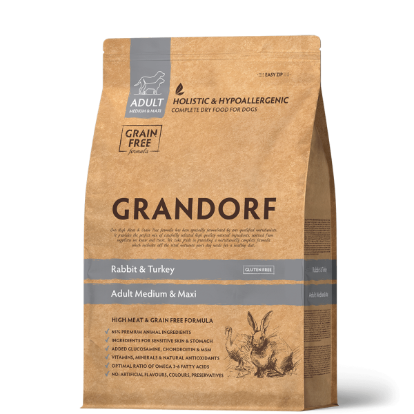 Kaninchen & Pute 10kg - Erwachsene Medium & Maxi - Grandorf