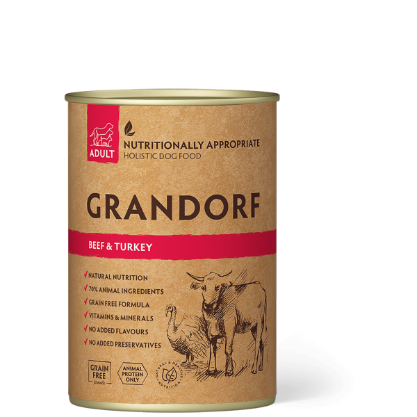 Rundvlees en kalkoen 400g - Adult - Natvoer - Grandorf