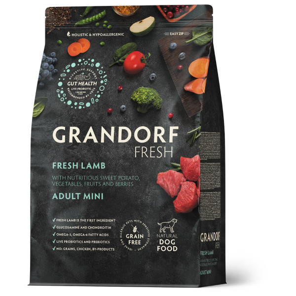 Vers Lam en Zoete Aardappel 1kg - Vers - Adult Mini - Grandorf