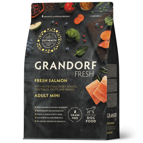 Filet de saumon frais et patate douce 1kg - Fresh - Adult Mini - Grandorf