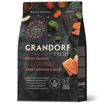 Verse zalm en zoete aardappelfilet 1kg - vers - adult miedium en maxi - Grandorf