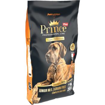 Croquetas para perro 20 kg - Junior M/L - Súper Premium - Sin Granos - Prince Plus