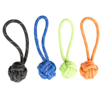 Scooby dummy ball rope with loop - 44x7,6x7,6cm - mixed colors