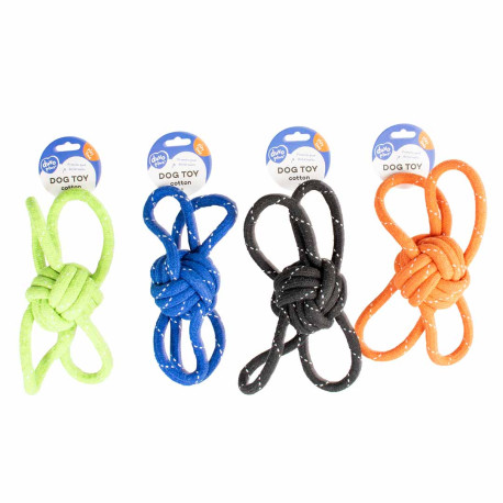 Scooby corde balle avec 4 boucles - 25,5x8x8cm - couleurs mixte