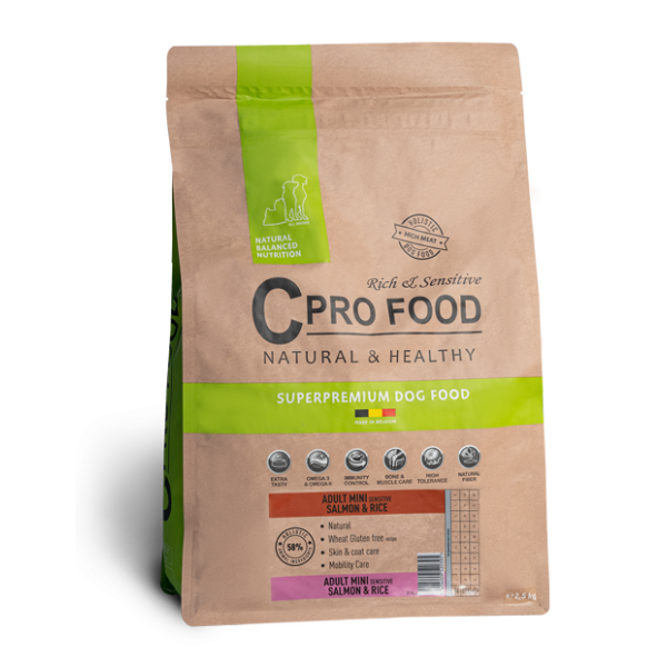 Adult Mini with Salmon and Rice 10kg - Kibble for dogs under 10kg - CproFood