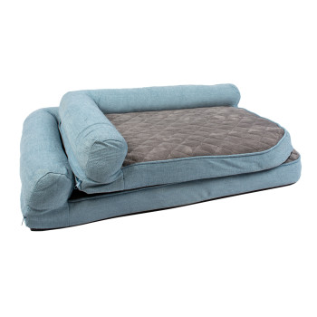 Cama Tweed Sky azul e preto S - 80x60x20cm - Espuma