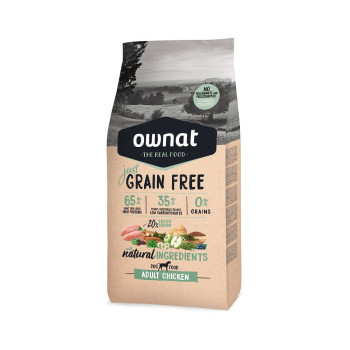 OWNAT Just Grain Free Adult sans céréales au poulet pour chien adulte 3kg